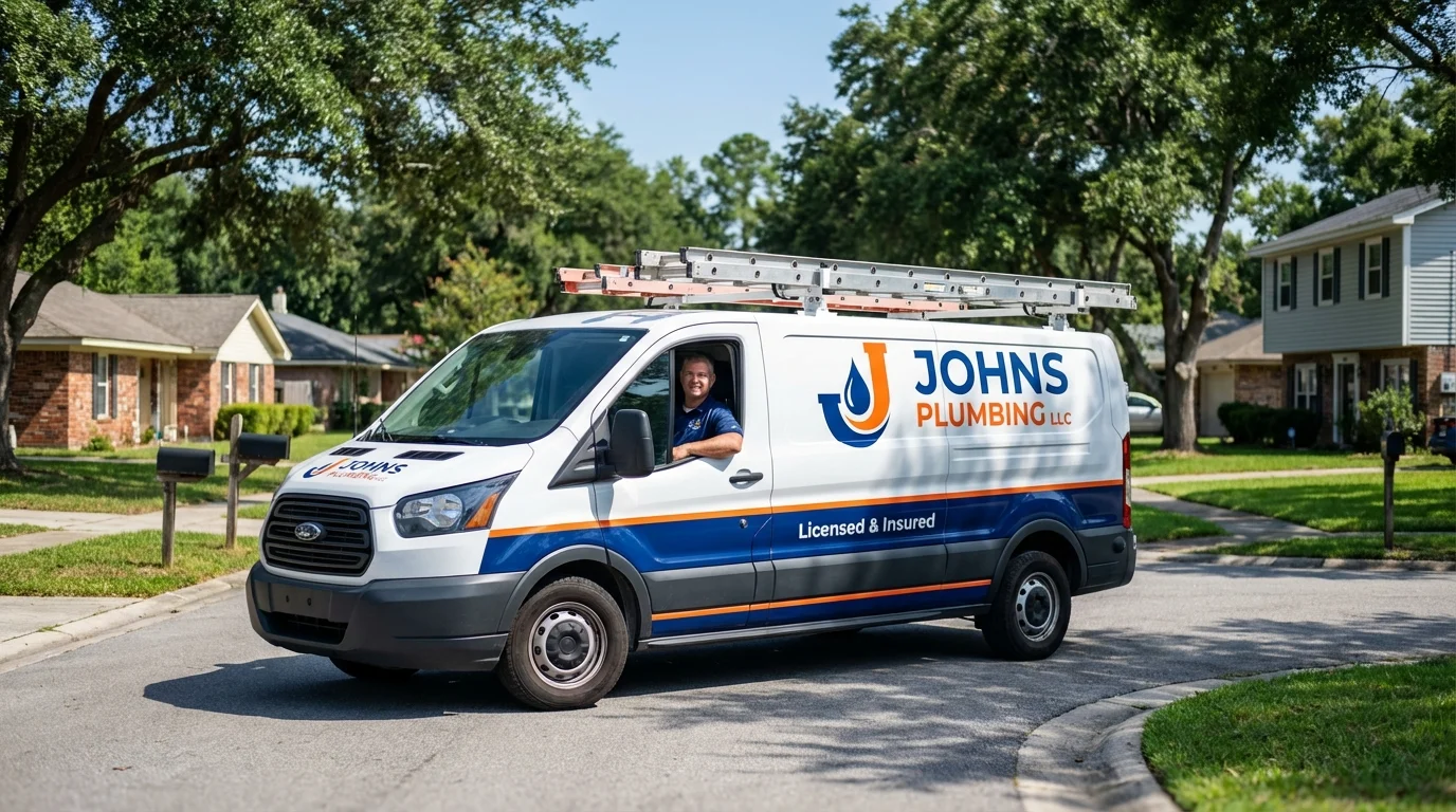 Johns Plumbing LLC service van in Lincolnton, GA