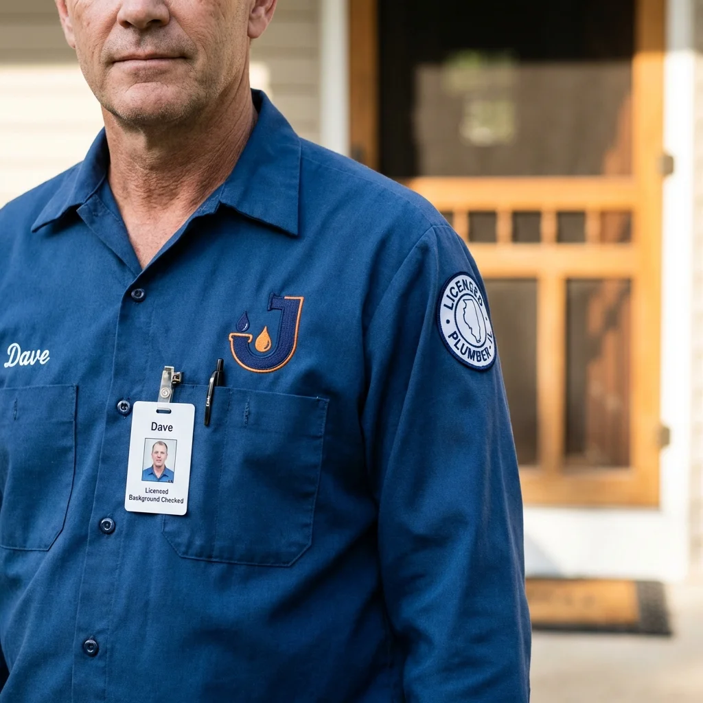 Licensed plumber showing ID badge in Lincolnton, GA