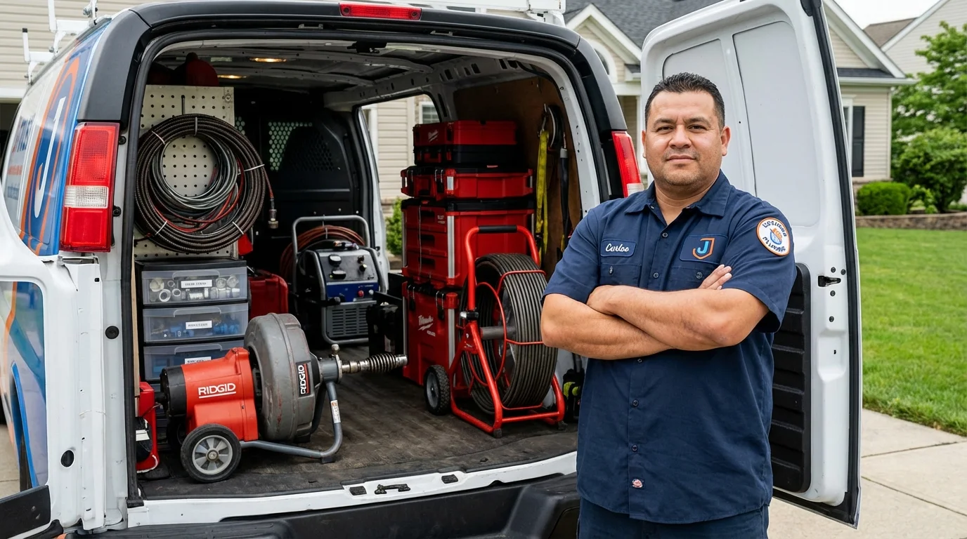 Professional drain cleaning equipment and Johns Plumbing LLC plumber in Lincolnton