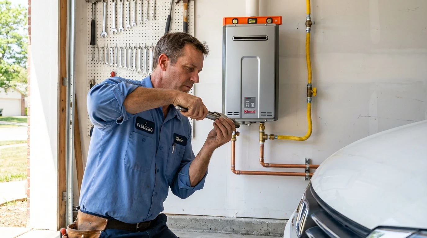 Tankless water heater installation by a Johns Plumbing LLC plumber in Lincolnton
